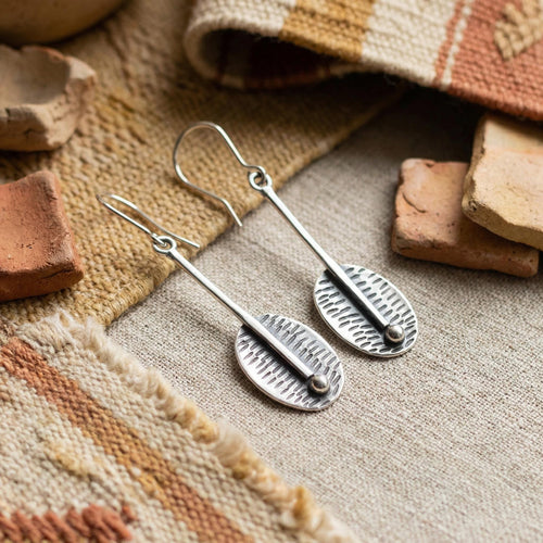 Handcrafted in Peru - 950 Fine Silver, Dangle Earrings: Peruvian Artisan Jewelry
