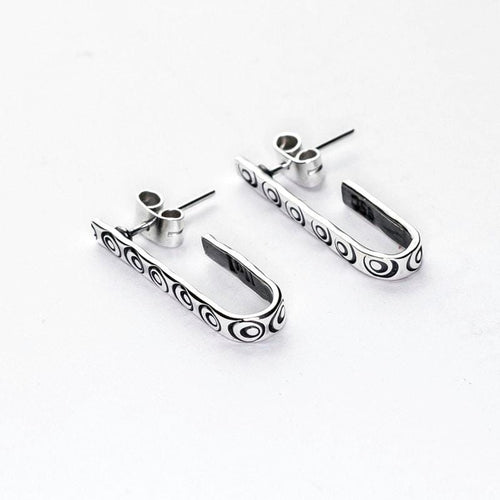Handmade in Peru - 950 Sterling Silver U-Shaped Stud Earrings