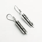 Handcrafted in Peru - 950 Fine Sterling Silver, Dangle Earrings: Oxidized Jewelry