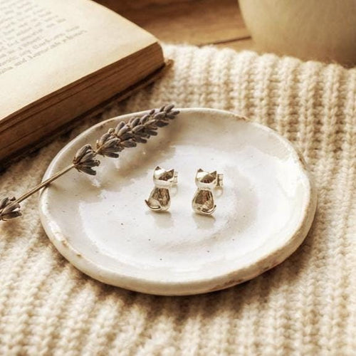 Handcrafted in Peru: 950 Fine Silver, Cat Earrings, Peruvian Artisan Jewelry