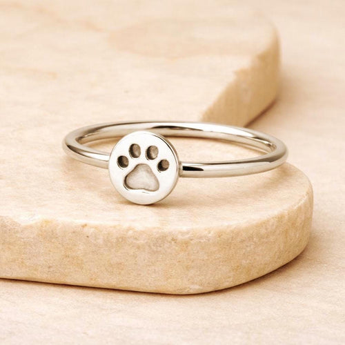 Handcrafted in Peru: 950 Fine Sterling Silver Paw Print Ring. Animal Lover Jewelry