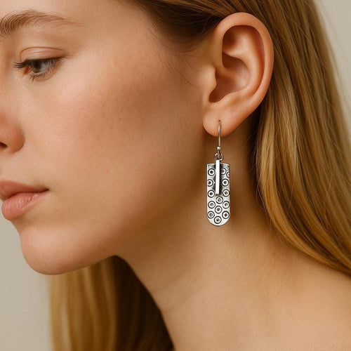 Handcrafted in Peru - 950 Fine Sterling Silver, Dangle Earrings: Peruvian Jewelry