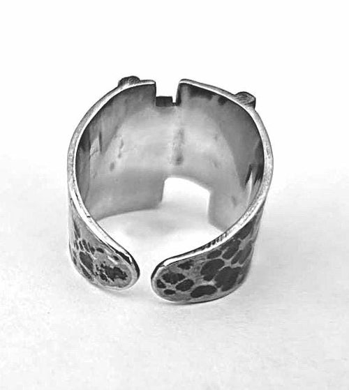 Handcrafted in Peru - 950 Fine Sterling Silver Wide Band Ring
