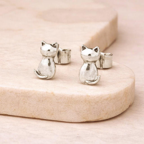 Handcrafted in Peru: 950 Fine Silver, Cat Earrings, Peruvian Artisan Jewelry