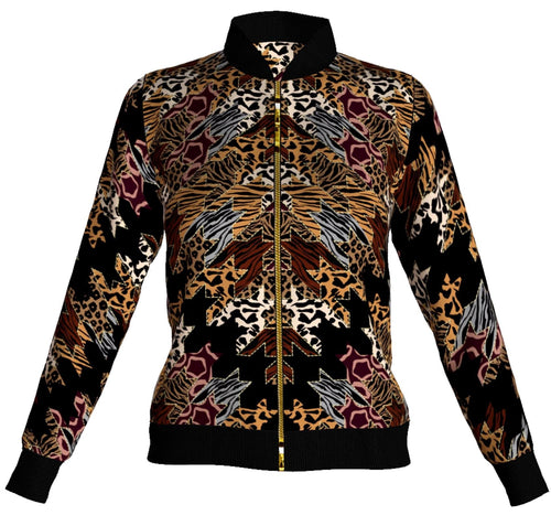 Safari Chic Jacket: Peruvian Animal Print Collared Apparel