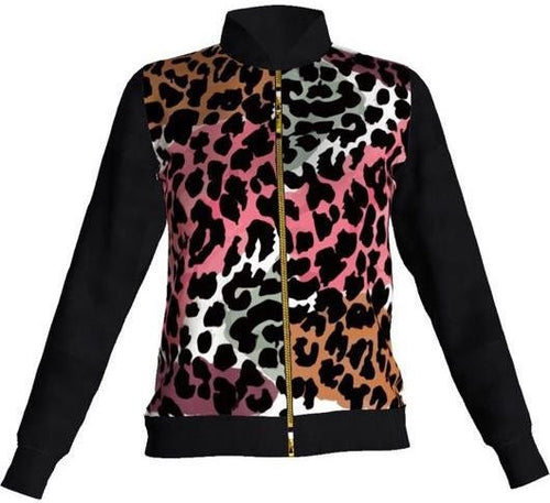 Leopard Print Collared Jacket: Abstract Graphic Peruvian Apparel