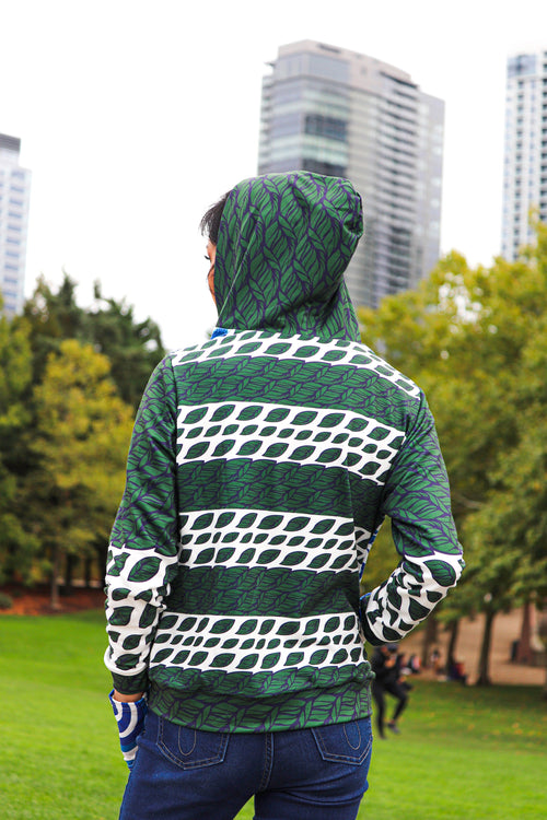 Enchanted Forest Hooded Jacket: Peruvian Graphic Art Apparel