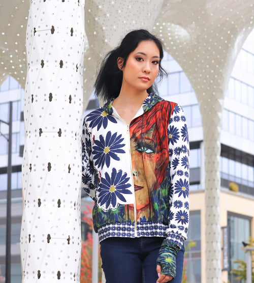 Floral Muse Hooded Jacket: Peruvian Graphic Art to Wear