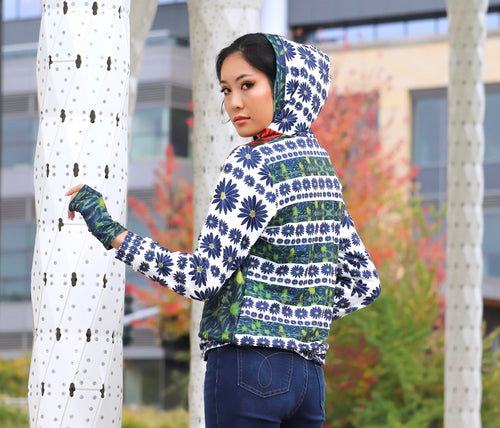Floral Muse Hooded Jacket: Peruvian Graphic Art to Wear