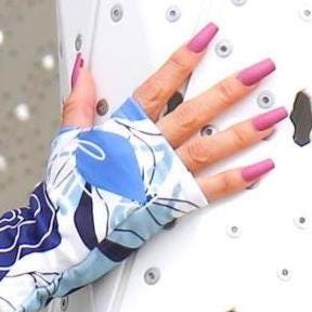 Limited Edition Blue Floral Designer Jacket Set with Matching Gloves, Made in Peru