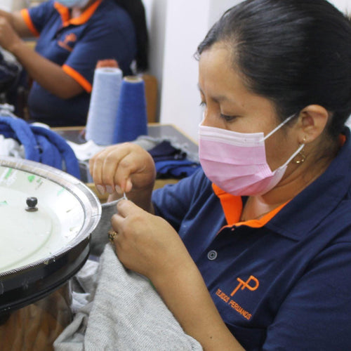 Gray & Black Baby Alpaca Geometric Poncho  - Made in Peru